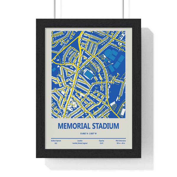 Memorial Stadium map print Bristol City football wall art framed