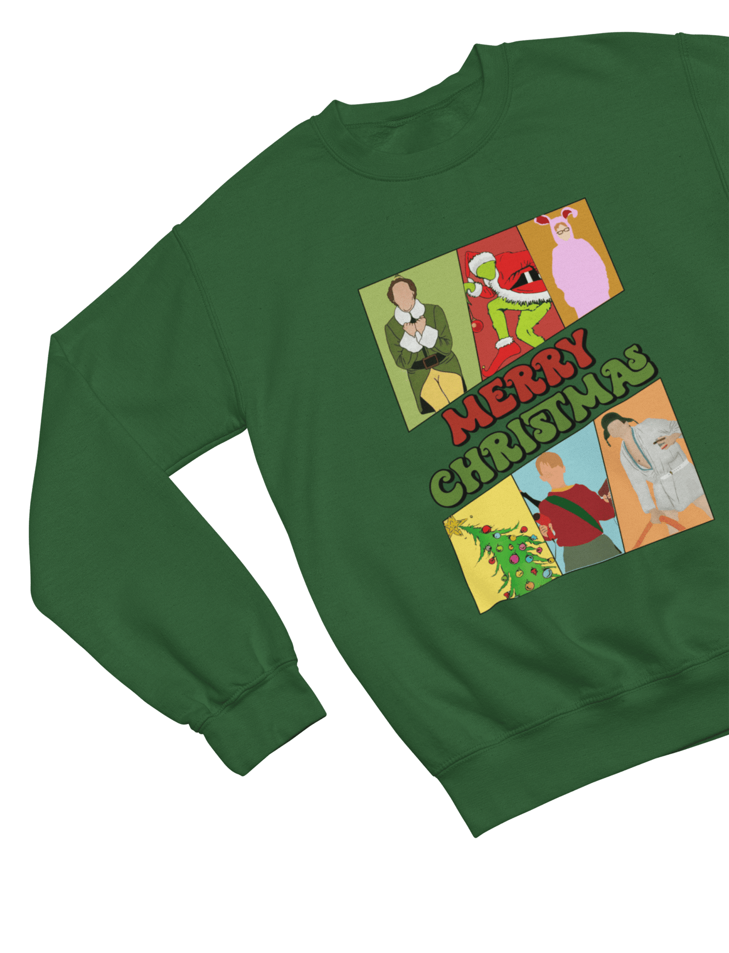 Black t-shirt with Merry Christmas Movie Boys Jumper & - Festive Film Parody wall display