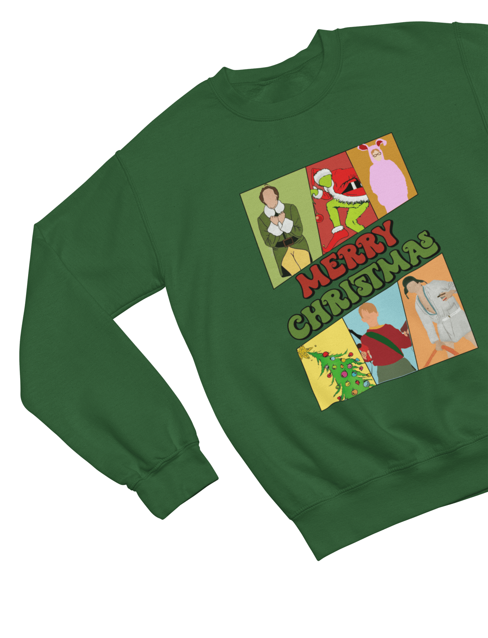 Black t-shirt with Merry Christmas Movie Boys Jumper & - Festive Film Parody wall display