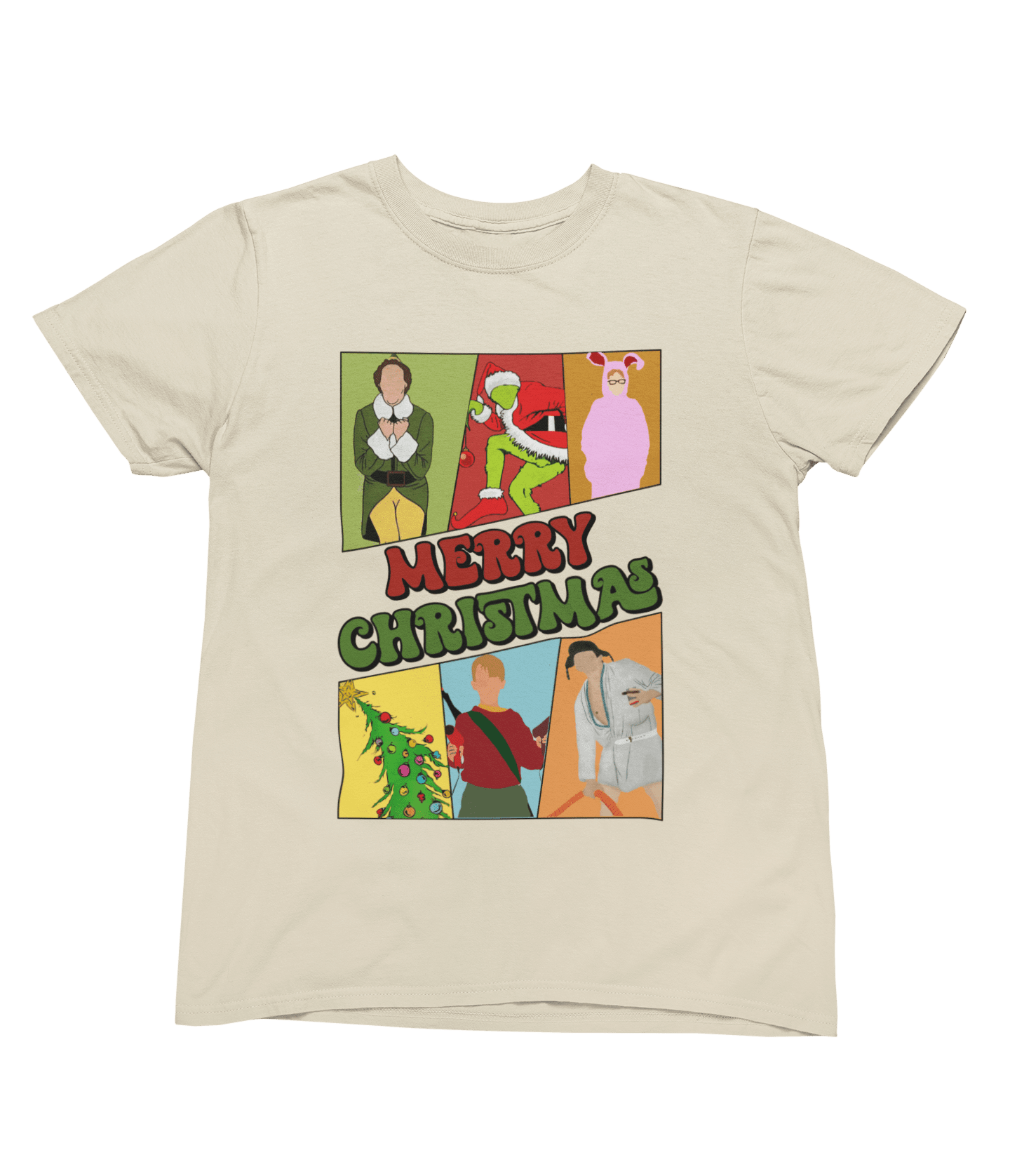 Red t-shirt with Merry Christmas Movie Boys Jumper & - Festive Film Parody