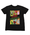 Blue t-shirt with Merry Christmas Movie Boys Jumper & - Festive Film Parody close-up