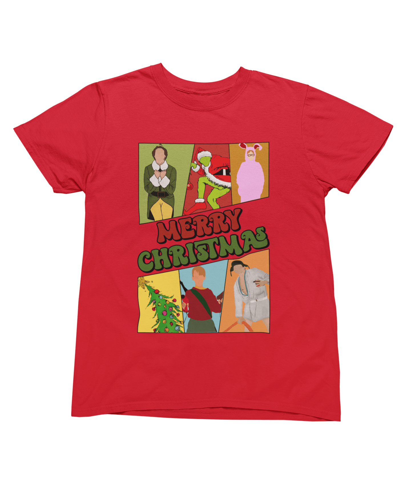 Green t-shirt with Merry Christmas Movie Boys Jumper & - Festive Film Parody