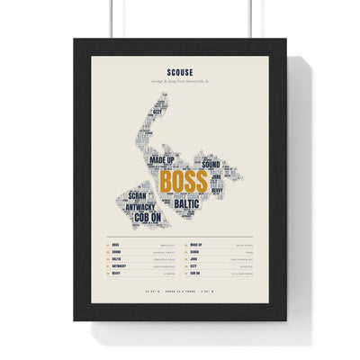 Merseyside Sayings Print in a black frame