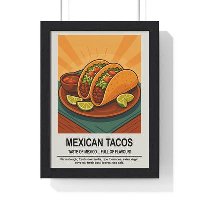 Framed Mexican Tacos Kitchen - Mexican Food Print print