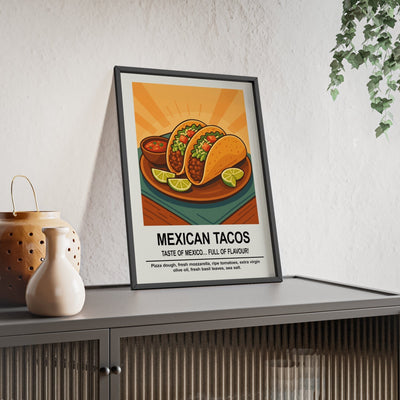 Framed Mexican Tacos Kitchen - Mexican Food Print print