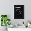 Mexico City Circuit print framed on a living room wall