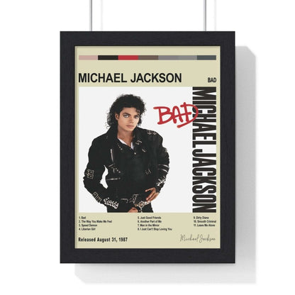 Micahel Jackson Album Poster - Poster Kingz - A5 (unframed) - Bad - Vintage - album_poster