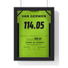 Michael van Gerwen World Darts 2017 Darts Poster - 114.05 Record Average Shirt Print framed in a black frame, ready to hang