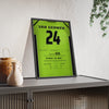 Michael van Gerwen World Darts Final 2014 Darts Poster - Youngest Champion Shirt Print framed and leaning on a sideboard