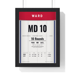 Ward v Gatti 2002 Boxing Poster framed in a black frame, ready to hang