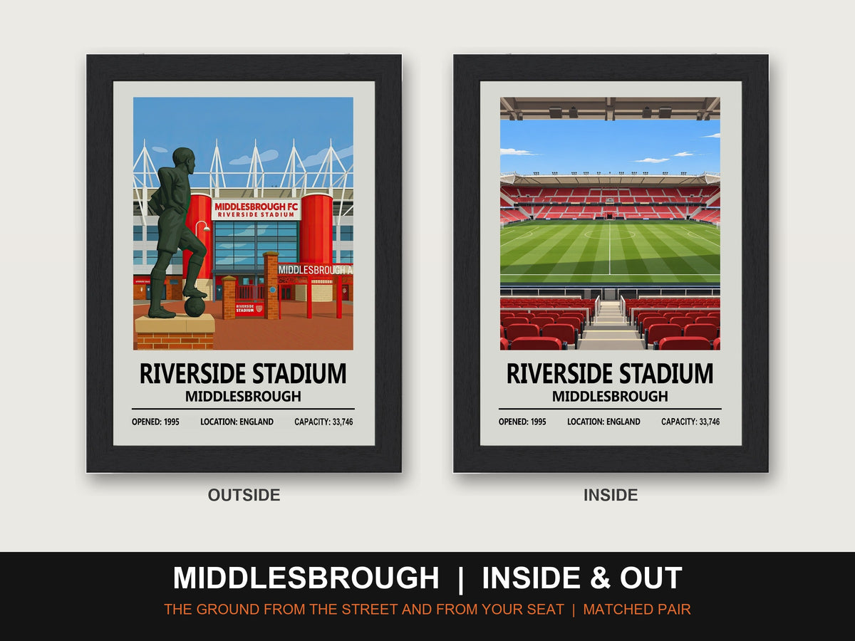 Middlesbrough Inside & Out Stadium Set | Riverside Stadium + Inside Stadium Prints