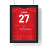 Middlesbrough League Cup Final 2004 Poster - Bolo Zenden 27 Cardiff Shirt Print framed in a black frame, ready to hang