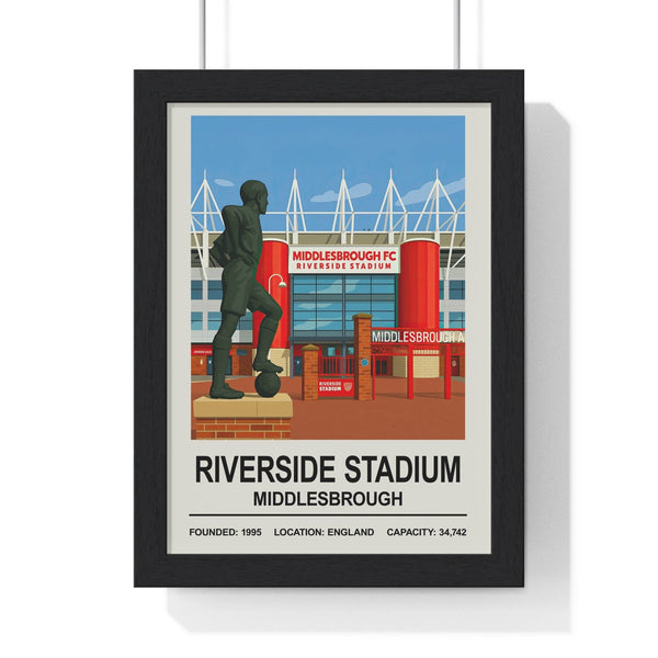 Middlesbrough Riverside Stadium print framed in black MDF frame