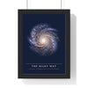 Milky Way print framed in a black frame, ready to hang