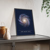 Milky Way print framed and leaning on a sideboard