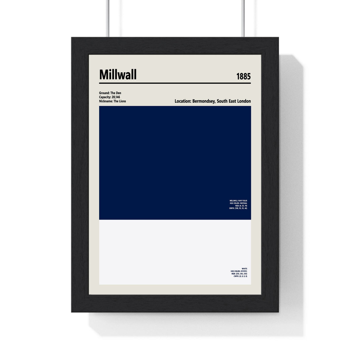 Millwall Colour Swatch Print