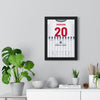 Millwall Play-Off Final 2017 Poster - Steve Morison 20 Wembley Shirt Print framed on a living room wall