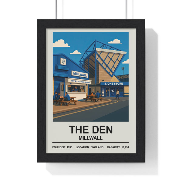 Millwall The Den stadium print framed black MDF frame football wall art