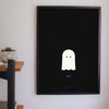 Minimal Ghost Print - on a modern living room wall