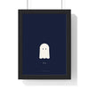 Minimal Ghost Print - framed midnight navy minimal ghost