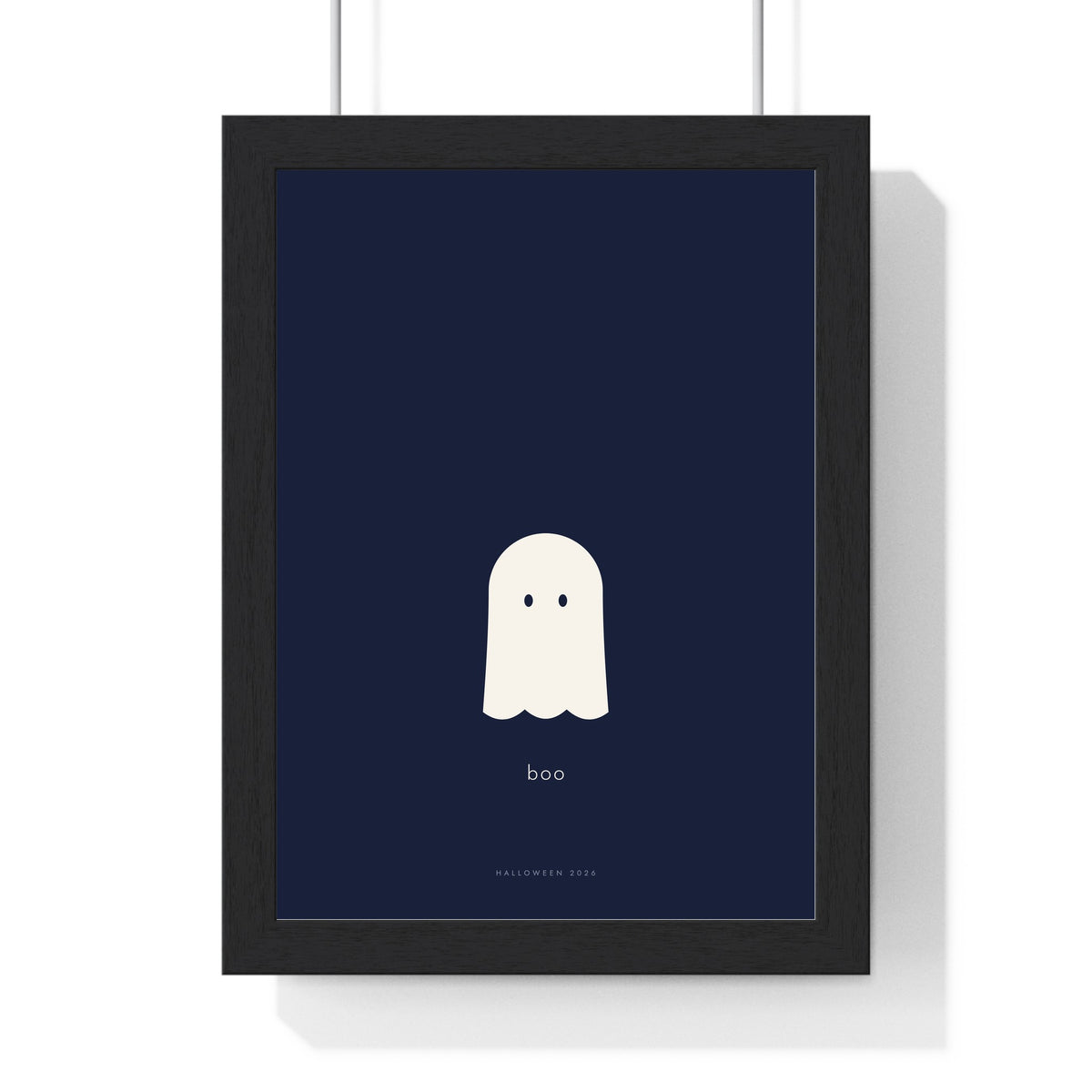 Minimal Ghost Print - framed midnight navy minimal ghost