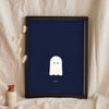 Minimal Ghost Print - midnight navy version