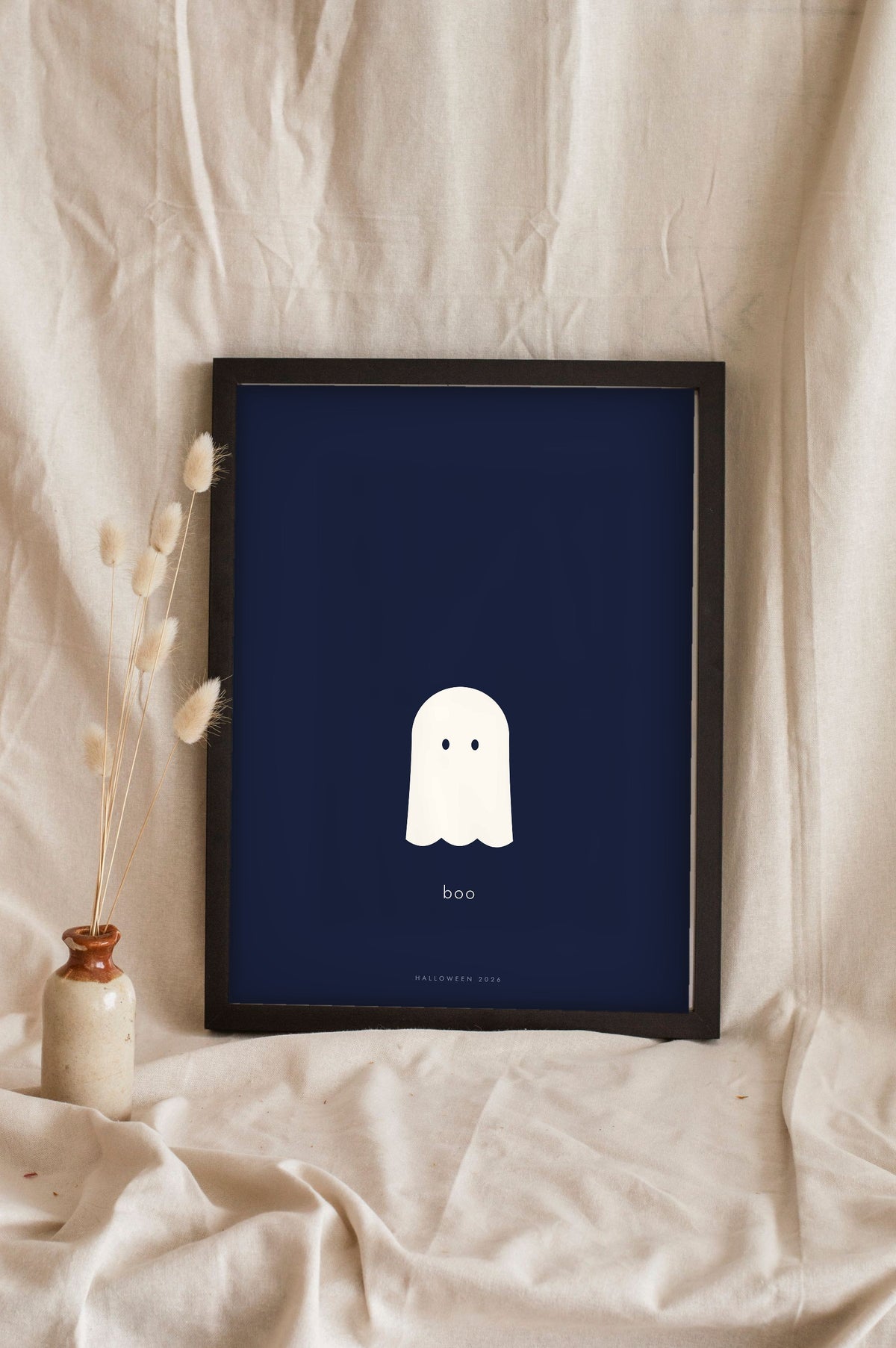 Minimal Ghost Print - midnight navy version