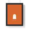 Minimal Ghost Print - pumpkin orange version with a family caption