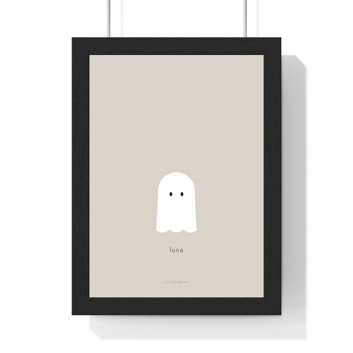 Minimal Ghost Print - light stone version with a pet name