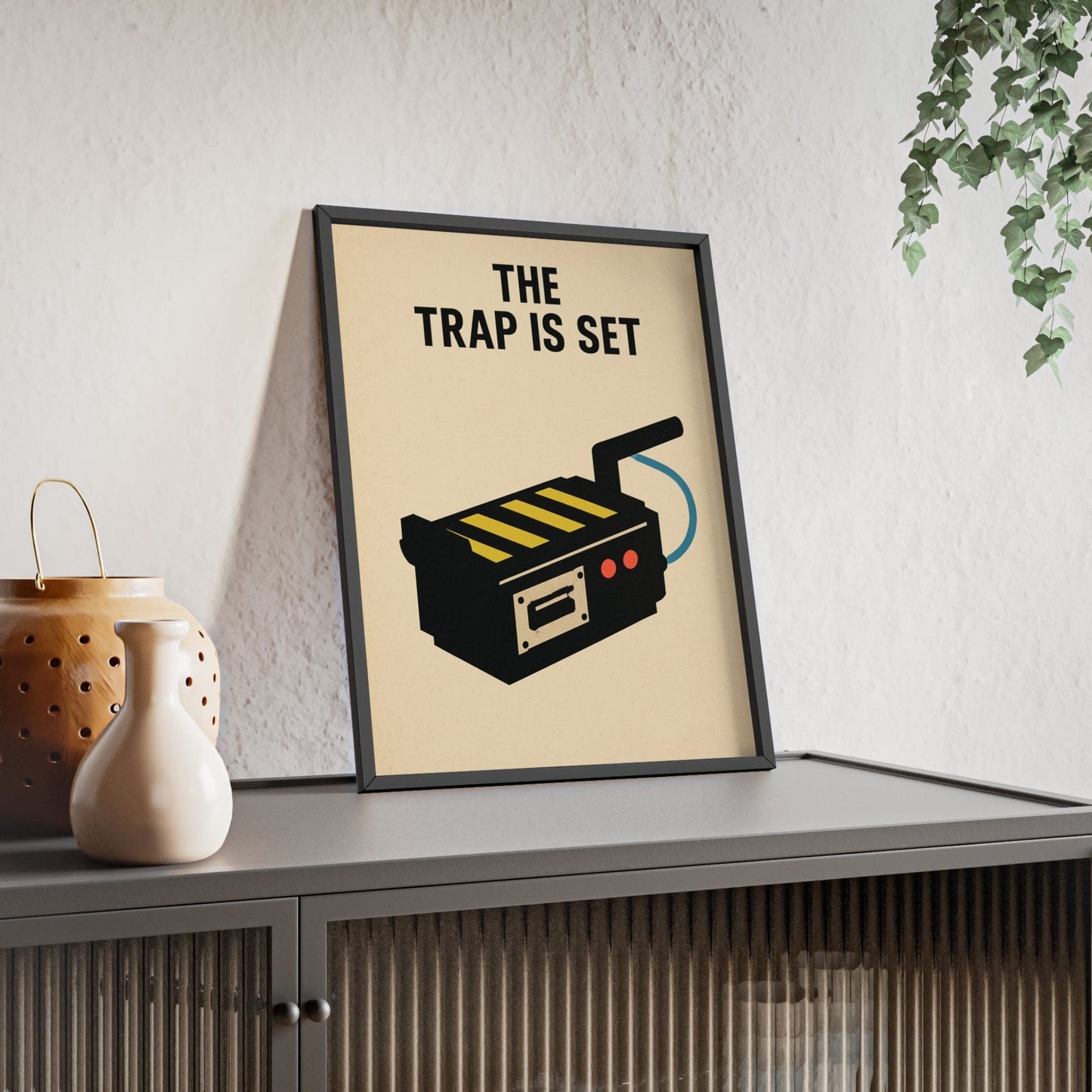 Framed Minimalist Ghost Trap Poster - Paranormal-Inspired poster
