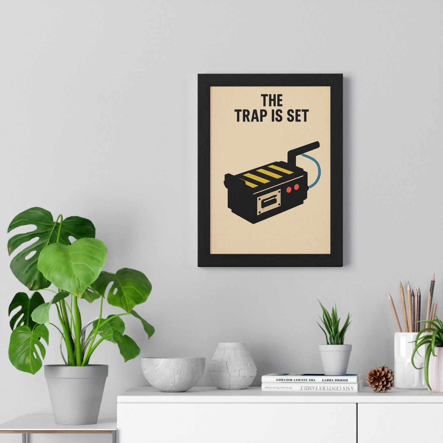Framed Minimalist Ghost Trap Poster - Paranormal-Inspired poster