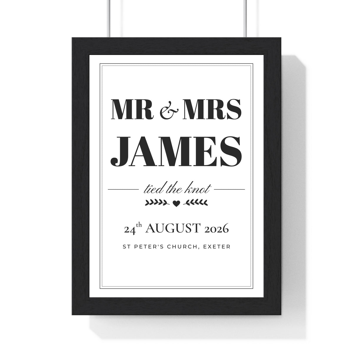 Personalised Mr & Mrs Print - framed print