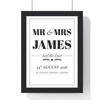 Personalised Mr & Mrs Print - framed print