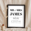 Personalised Mr & Mrs Print - Lifestyle - leaning in a frame with dried flowers