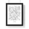 Personalised Coordinates Map Print - framed white town map