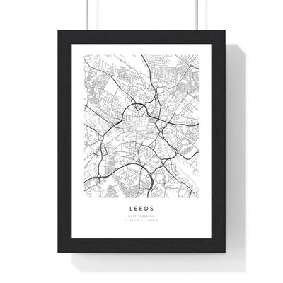 Personalised Coordinates Map Print - framed white town map