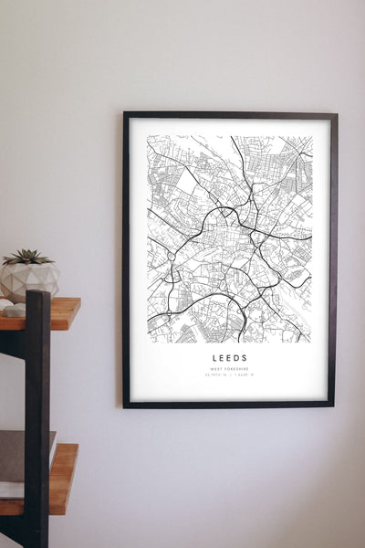 Personalised Coordinates Map Print - on the living room wall