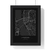 Personalised Coordinates Map Print - framed black map