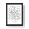 Personalised City Map Print - framed white city map