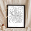 Personalised City Map Print - white Manchester city map