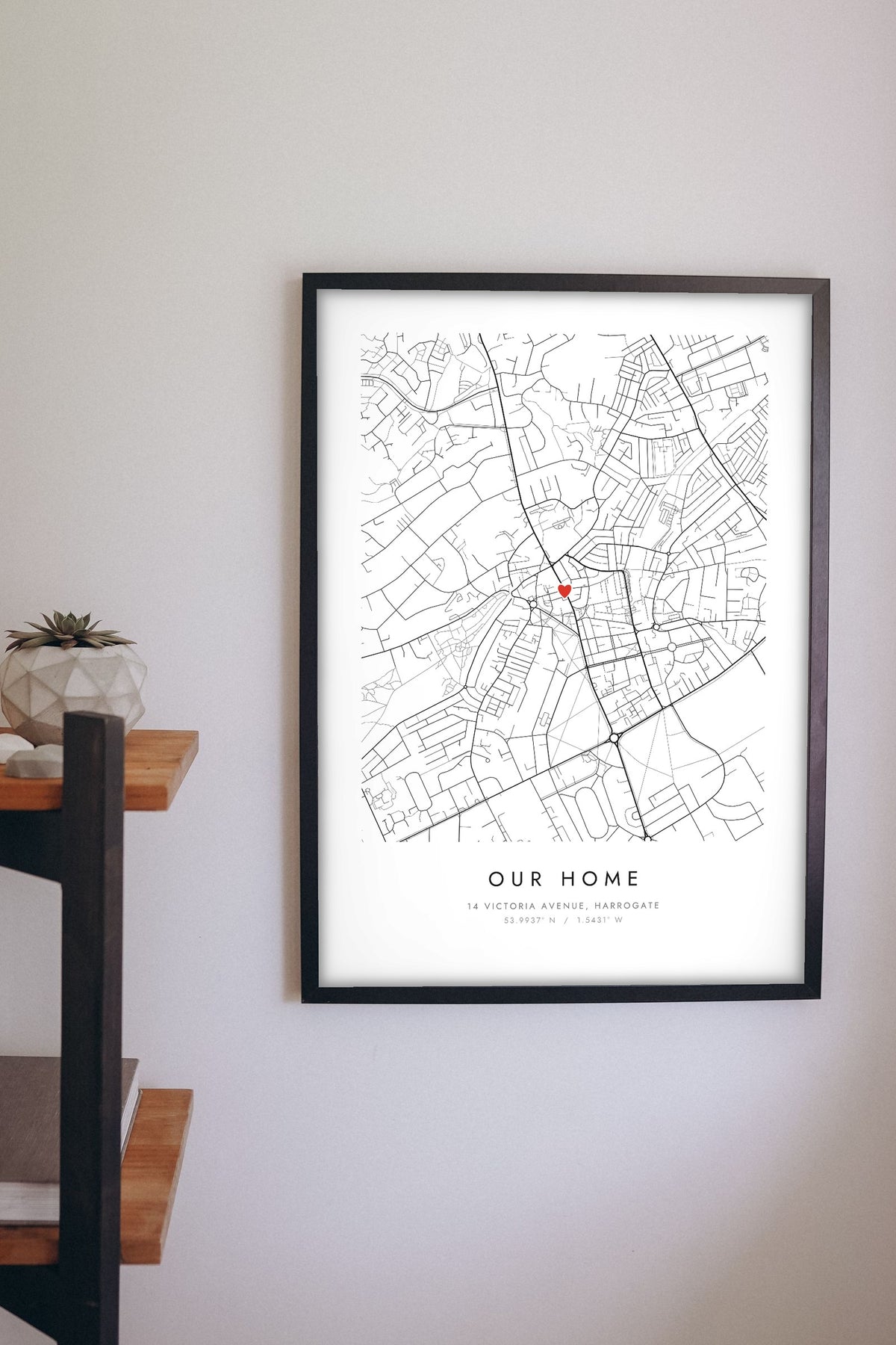 Personalised Our Home Map Print - on the living room wall
