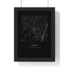 Personalised Our Home Map Print - framed black square map