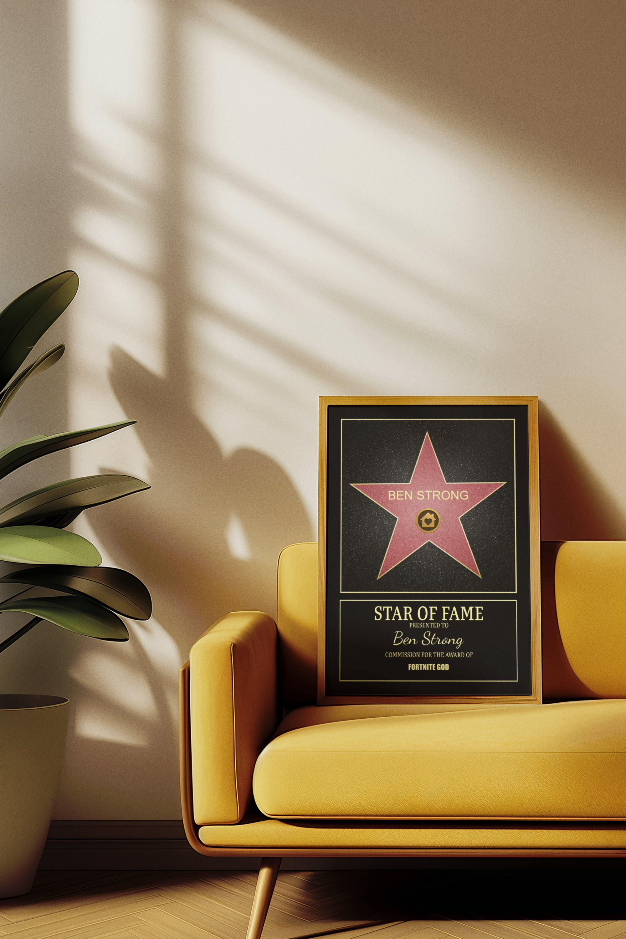 Personalized Star of Fame Award Wall Art, Customizable Frame/Unframed Poster