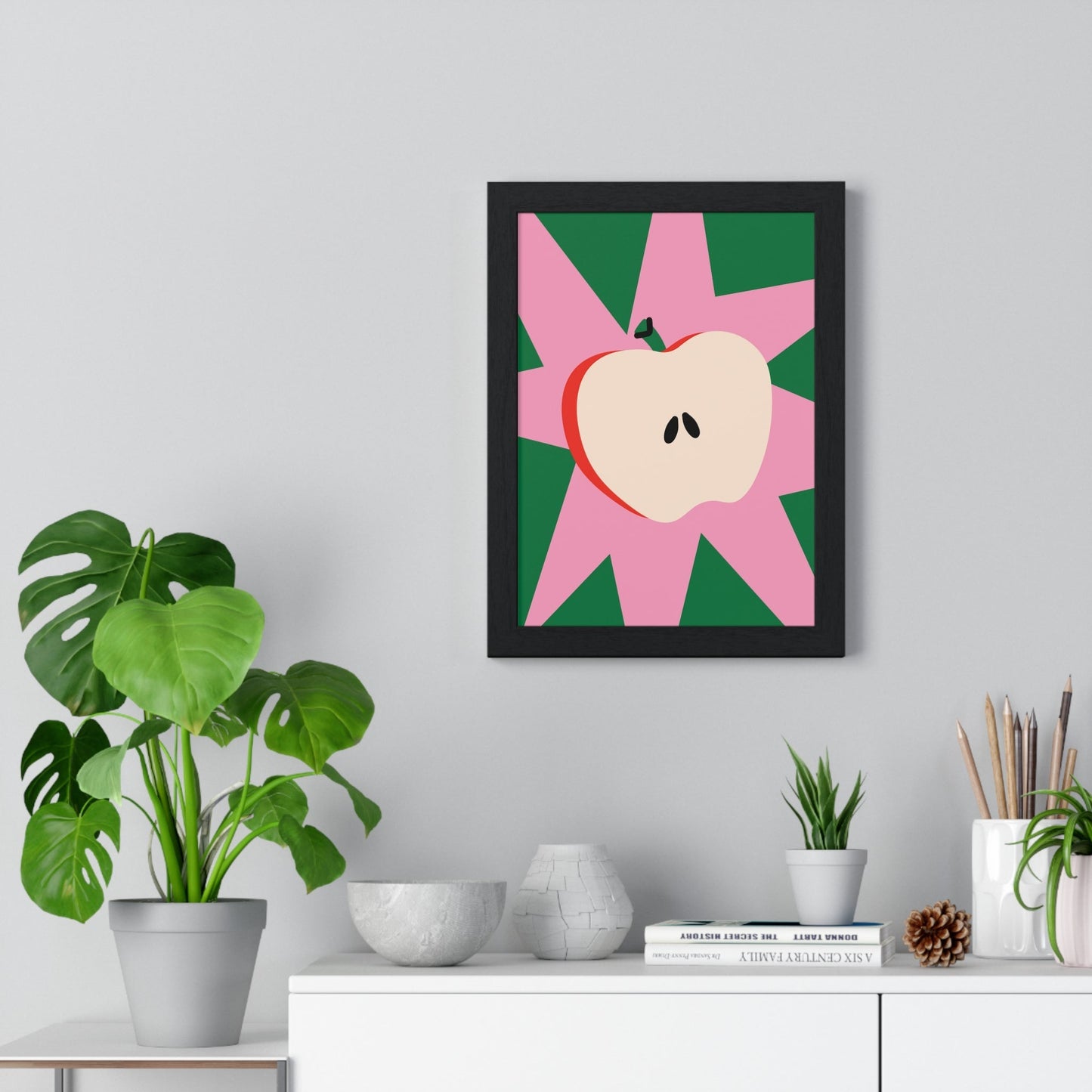 Framed Apple Kitchen Print - Bold Fruit print
