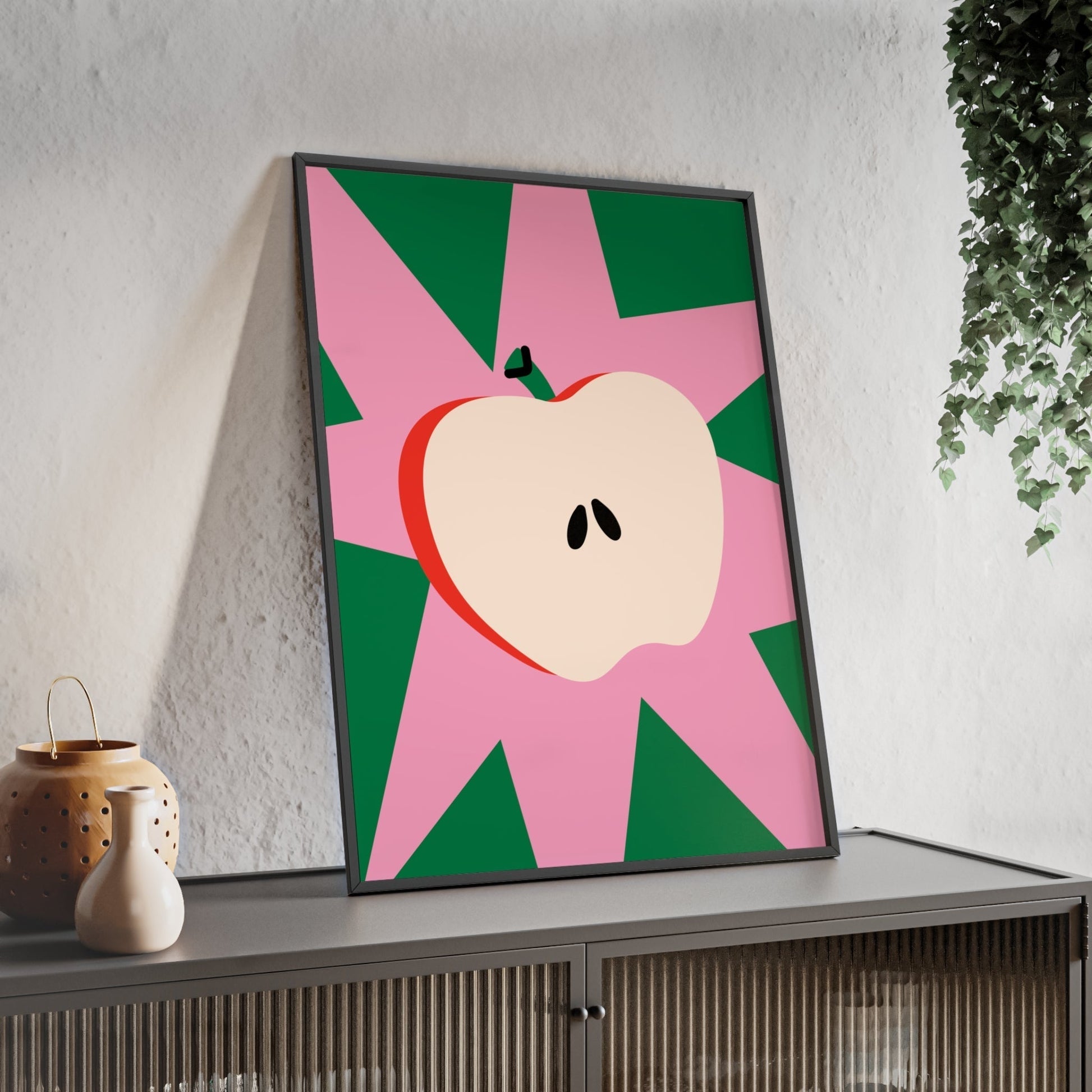 Framed Apple Kitchen Print - Bold Fruit print