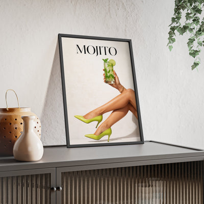 Framed Mojito Cocktail Fashion - Home Bar Print print