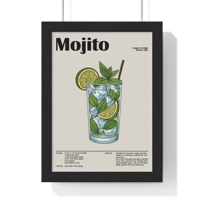 Framed Mojito Cocktail - Fresh Classic Drink - print