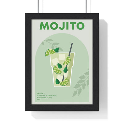 Framed Mojito Cocktail - Home Bar Decor Print print
