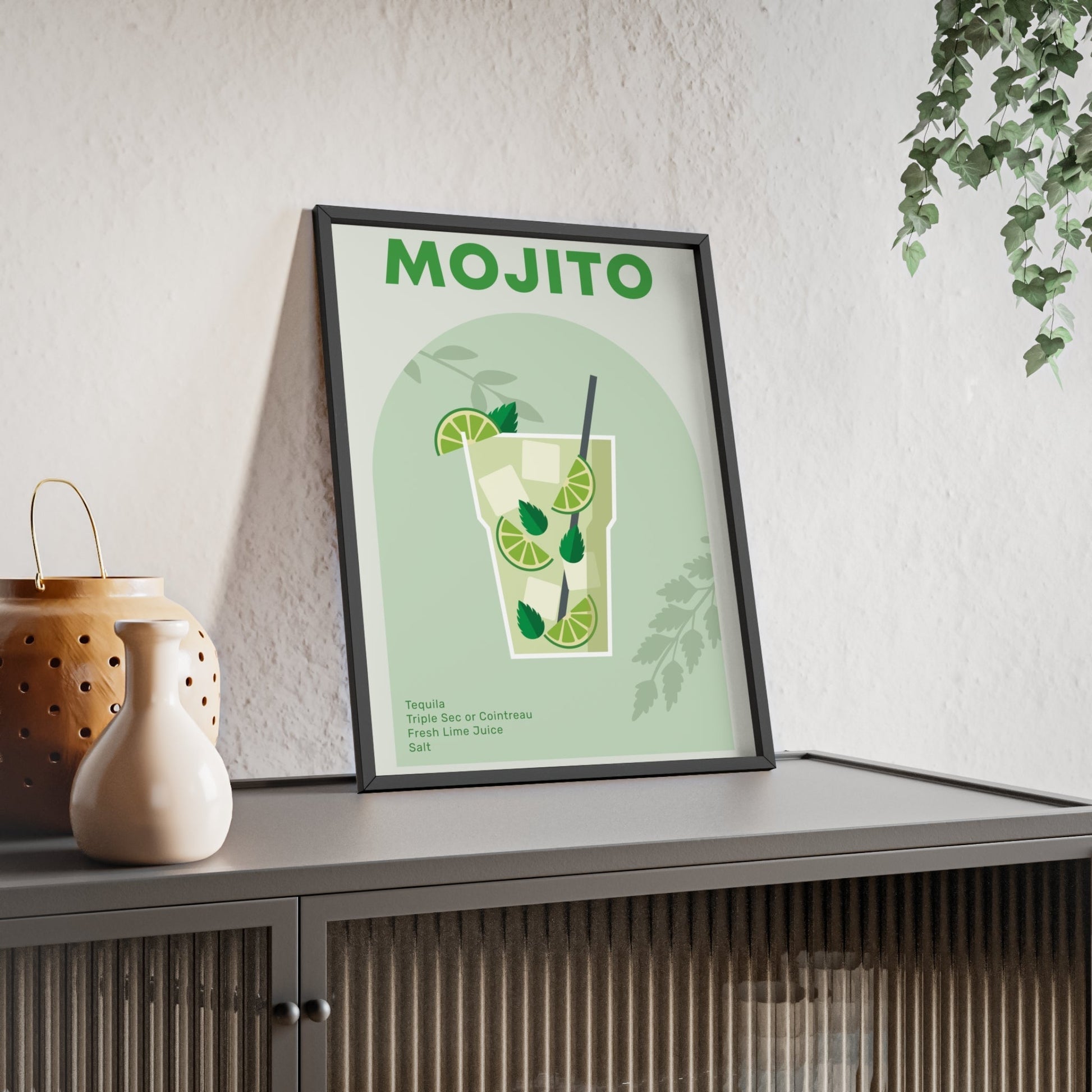 Framed Mojito Cocktail - Home Bar Print print