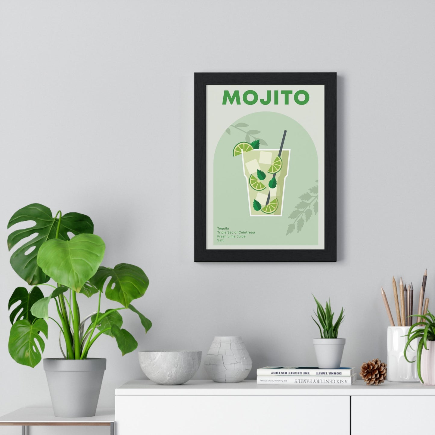 Framed Mojito Cocktail - Home Bar Print print